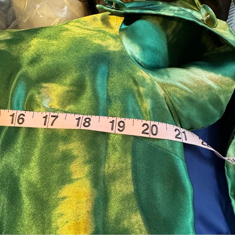 K. Jordan Maxi Coat & Dress Avant Garde Blue Green Floral Satin Set 16W - Picture 13 of 14